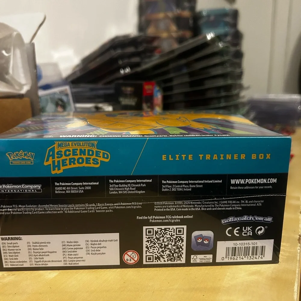 Pokemon Mega Evolution Ascended Heroes Elite Trainer Box - Yellow, Teal, Purple